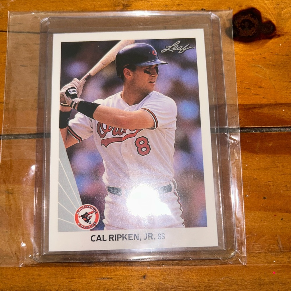 Leaf “Cal Ripken, Jr.” Baseball Card In a Hardcover Case with Plastic Cover 1990